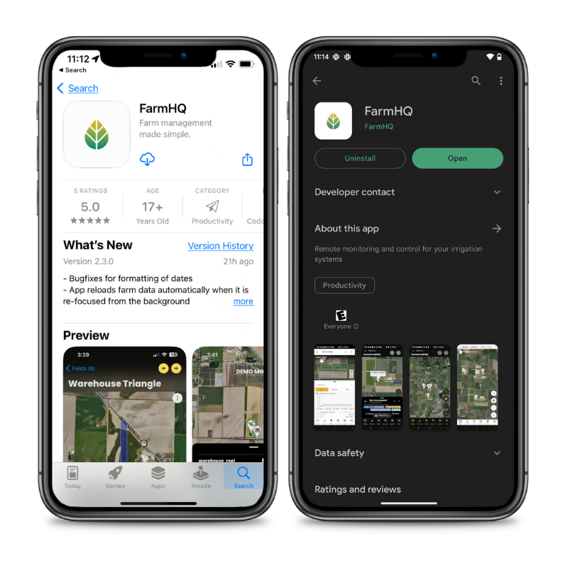 FarmHQ in the app stores