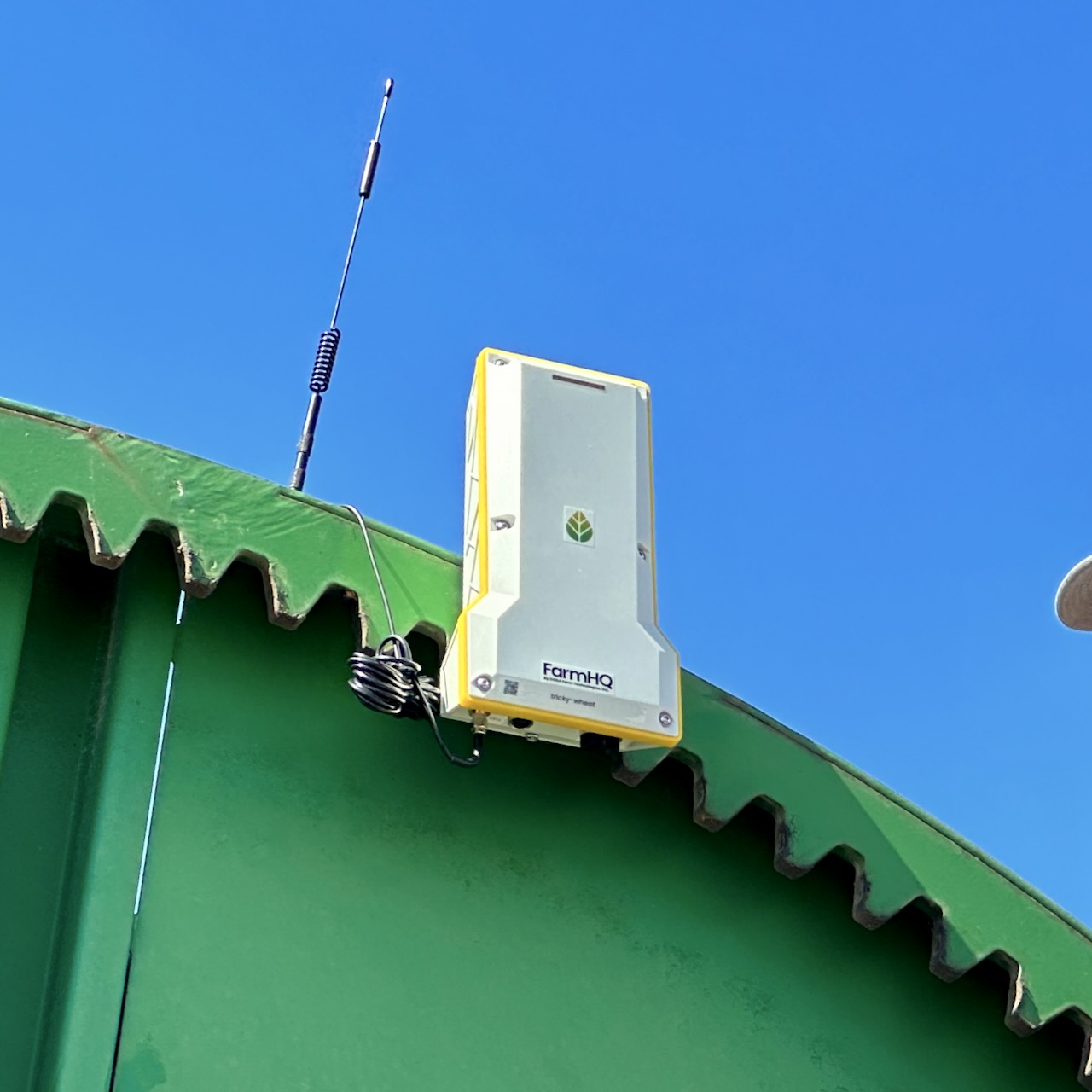 FarmHQ TC-3 irrigation monitoring and control device showcasing its independent cellular connection enabled by a high gain antenna