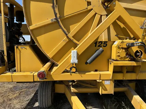installation-on-yellow-reel-from-afar-willamette-valley FarmHQ for hard-hose reels
