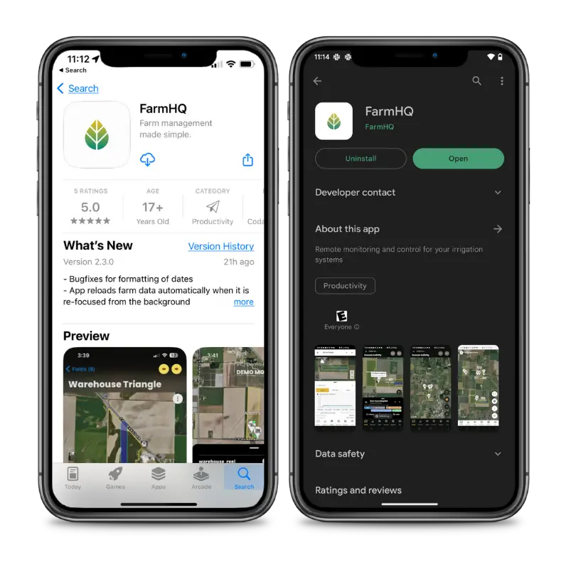 FarmHQ irrigation app