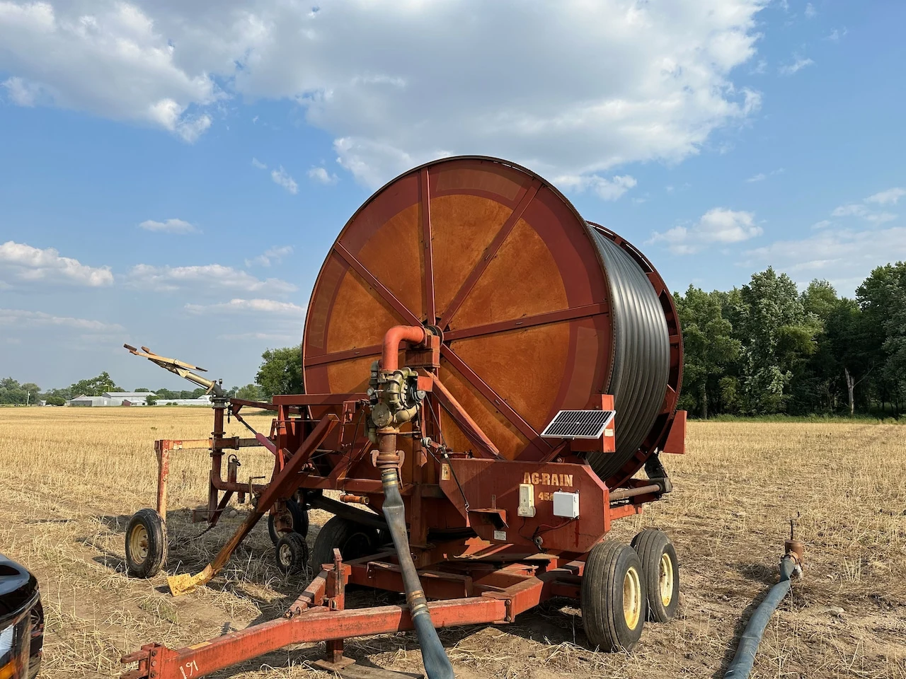 reel irrigation system with FarmHQ monitoring and control