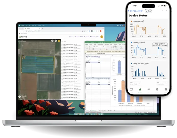 FarmHQ irrigation data and record keeping helps flow rate analysis